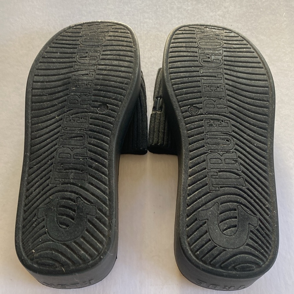 True Religion Black Jann Platform Slide Sandals Size 8.5 - Picture 10 of 11